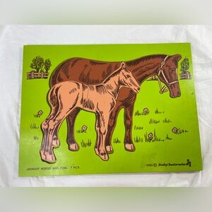 Judy Instructo 1980 Green and Brown Horse Puzzle